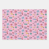 ヴィンテージデパートストアギフトレトロパステルカラー ラッピングペーパーシート (正面2)