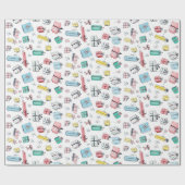 ヴィンテージデパートレトロホリデーギフト ラッピングペーパー (フラット)