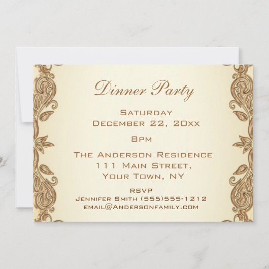 ヴィンテージデビクトリアンィナーパーティー 招待状 (裏面)