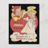 ヴィンテージデビルアンドエンジェルバレンタイン シーズンポストカード (正面)