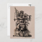 ヴィンテージデビルアートポストカード ポストカード (正面/裏面)