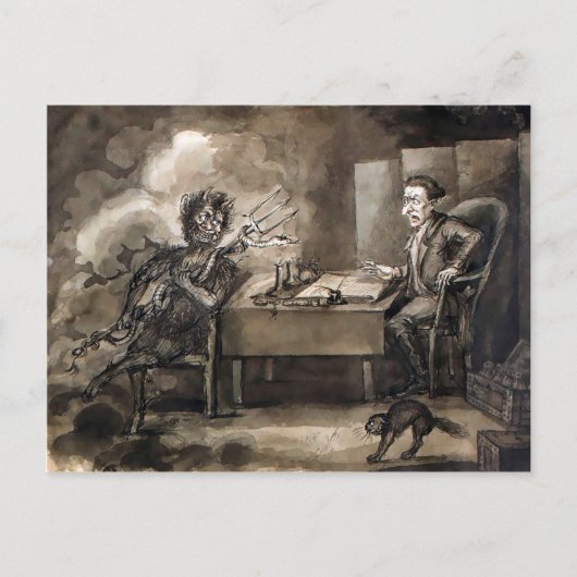 ヴィンテージデビルアートポストカード ポストカード (正面)