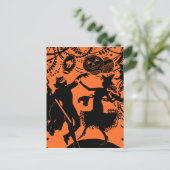 ヴィンテージデビルウィッチダンスシルエットイラストレーション ポストカード (スタンド正面)