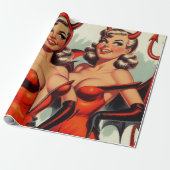 ヴィンテージデビルガールズイラストレーション ラッピングペーパー (アンロールド)