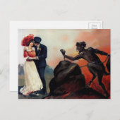 ヴィンテージデビルバレンタインデー ポストカード (正面/裏面)