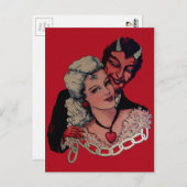 ヴィンテージデビルバレンタインデー ポストカード (正面/裏面)