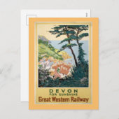 ヴィンテージデボン英語旅行広告 シーズンポストカード (正面/裏面)