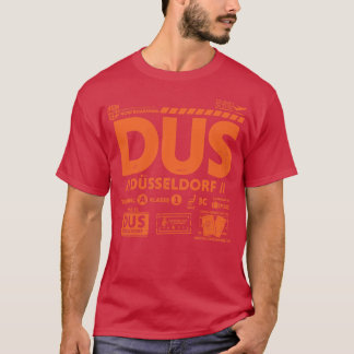 ヴィンテージデュッセルドルフDUS空港コードトラベルデイレット Tシャツ