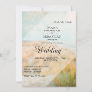 *~*ヴィンテージデューンパステルビーチグラ結婚スズ 招待状