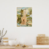 ヴィンテージデラウェアとハドソン鉄道地図 ポスター (キッチン)