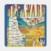 ヴィンテージデラウェアの地図 メタルオーナメント (裏面)