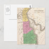 ヴィンテージデラウェアの地図(1827) ポストカード (正面/裏面)