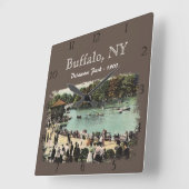 ヴィンテージデラウェアパークバッファローカスタムNY スクエア壁時計 (傾斜)