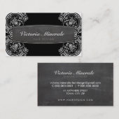 ヴィンテージデリケートなシリ鉄板白黒 名刺 (正面/裏面)