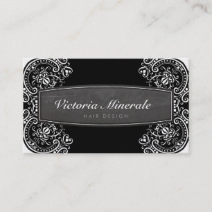 ヴィンテージデリケートなシリ鉄板白黒 名刺