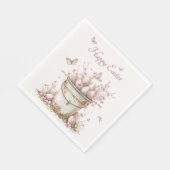 ヴィンテージデリケートスプリングタイムパステルイースターブランチ スタンダードランチョンナプキン (角)