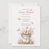ヴィンテージデリケートスプリングタイムパステルイースターブランチ 招待状 (正面)