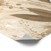 ヴィンテージデリケートフローラボタニカルボ結婚ホズ ポスター (角)