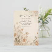 ヴィンテージデリケートフローラボタニカルボ結婚ホズ 招待状 (スタンド正面)