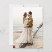 ヴィンテージデリケートフローラボタニカルボ結婚ホズ 招待状 (裏面)