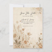 ヴィンテージデリケートフローラボタニカルボ結婚ホズ 招待状 (正面)