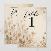 ヴィンテージデリケートフローラボタニカルボ結婚ホズ 招待状 (正面/裏面)