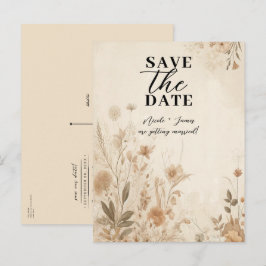 ヴィンテージデリケートフローラボタニカルボ結婚ホズ 案内ポストカード