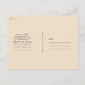 ヴィンテージデリケートフローラボタニカルボ結婚ホズ 案内ポストカード (裏面)