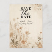 ヴィンテージデリケートフローラボタニカルボ結婚ホズ 案内ポストカード (正面)