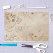 ヴィンテージデリケートフローラボタニカルボ結婚ホズ 薄葉紙 (クラフト)