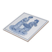 ヴィンテージデルフトブルーアールヌーボーフルーツの子ども タイル (側面)