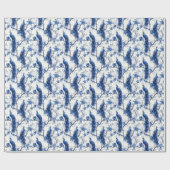 ヴィンテージデルフトブルーチノフランスのイセリーピーコック ラッピングペーパー (フラット)