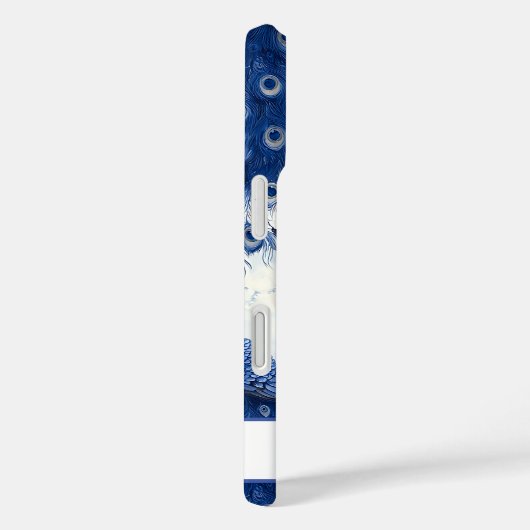 ヴィンテージデルフトブルーフローラウォーターカラーピーコック Case-Mate iPhoneケース (裏面 / 右)