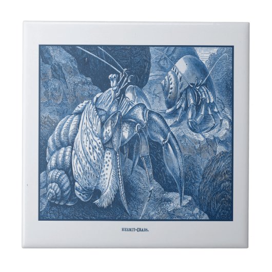 ヴィンテージデルフトブルー航海のエルミットクラブエッチング タイル (正面)