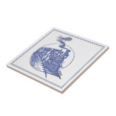 ヴィンテージデルフトブルー蒸気機関車列車 タイル (側面)