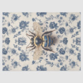 ヴィンテージデルフトブルー金ゴールドハニービーコテージコア 薄葉紙 (正面)