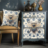 ヴィンテージデルフトブルー金ゴールドハニービーコテージコア 薄葉紙