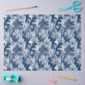 ヴィンテージデルフトブルーChinoiserie中国パゴダ 薄葉紙 (クラフト)