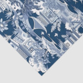 ヴィンテージデルフトブルーChinoiserie中国パゴダ 薄葉紙 (詳細)