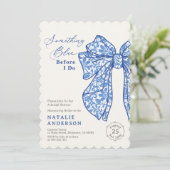 ヴィンテージデルフトボウフソウルブルーブライダルシャワー 招待状 (スタンド正面)