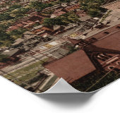 ヴィンテージデンバーコロラドスカイラインパノラマフォト ポスター (角)