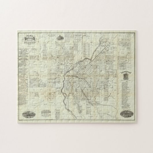 ヴィンテージデンバーCOの地図(1879) ジグソーパズル (横)