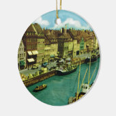 ヴィンテージデンマークのコペンハーゲンの水辺地帯 セラミックオーナメント (左)