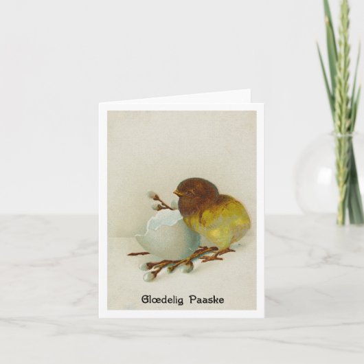 ヴィンテージデンマークのヒック復活祭カード – Gldelig Paaske カード (正面)