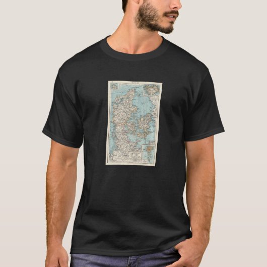 ヴィンテージデンマークの地図1900 Tシャツ (正面)