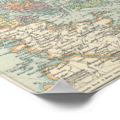 ヴィンテージデンマークの地図 ポスター (角)