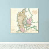 ヴィンテージデンマークの地図（1801年） キャンバスプリント (インサイチュ (ウッドフロア))