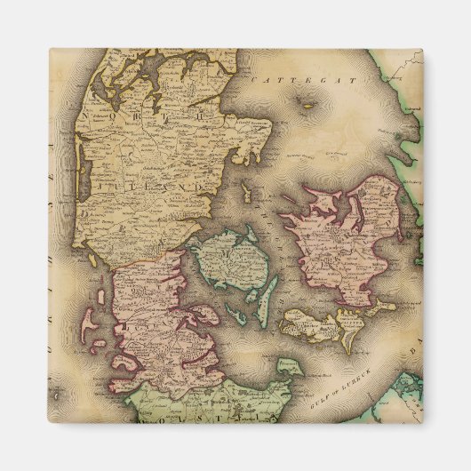 ヴィンテージデンマークの地図（1831年） マグネット (正面)