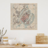 ヴィンテージデンマークの地図（1860年） ポスター (キッチン)