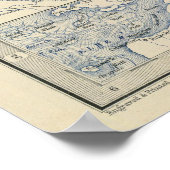 ヴィンテージデンマークの地図(1861年) ポスター (角)